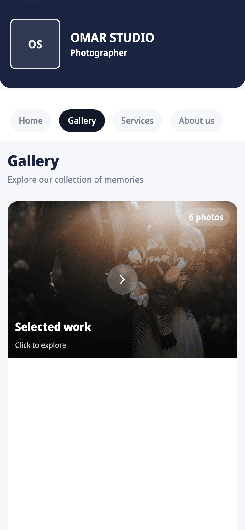 The Omar Studio site, generated by Carder